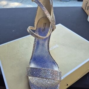 Michael Kors Women's Glitter Sandals - Silver and Blue